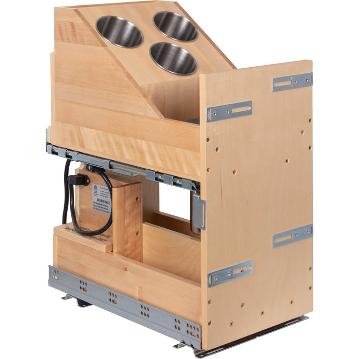 Hardware Resources 11" "No Wiggle" Powered Vanity Pullout for 15" Standard Full Height Base Cabinet