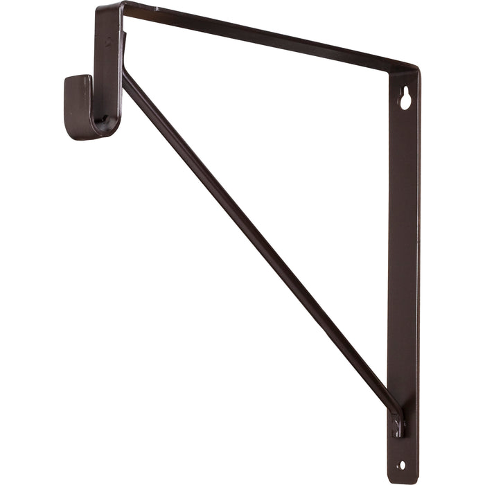 Shelf Bracket with Rod Support for Oval Closet Rods