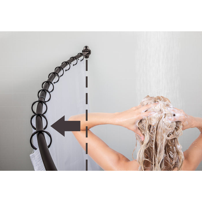 Elements 56"-72" Brushed Oil Rubbed Bronze Adjustable Curved Shower Curtain Rod - Retail Packaged