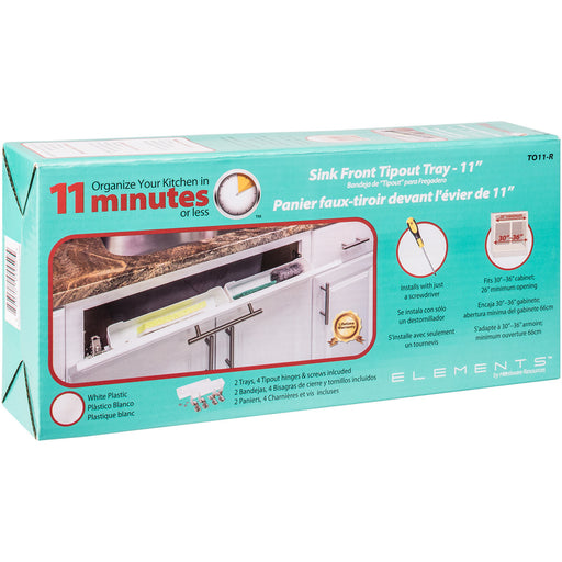 Hardware Resources 11-11/16" Plastic Tip-Out Tray Kit for Sink Front