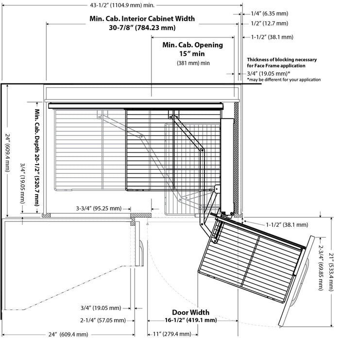 Hardware Resources Blind Corner Soft-close Sliding Door Organizer