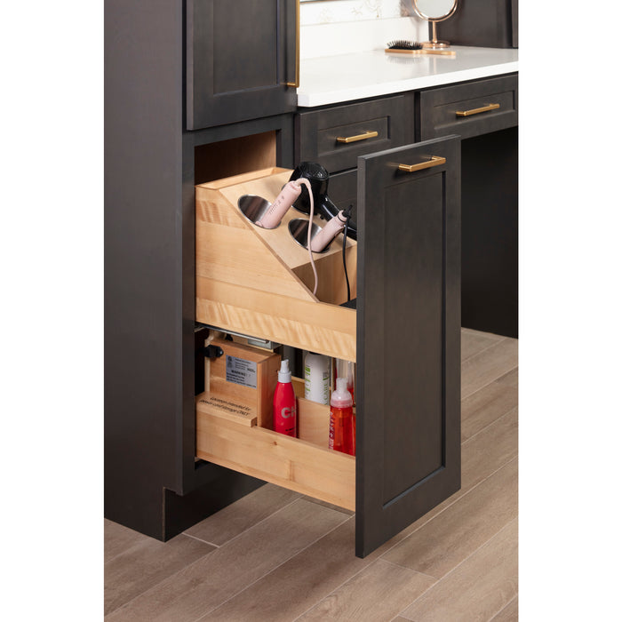 Hardware Resources 11" "No Wiggle" Powered Vanity Pullout for 15" Standard Full Height Base Cabinet