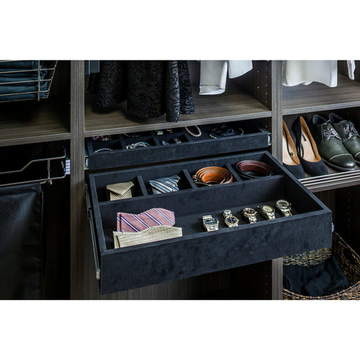 Hardware Resources Black Felt 5-Compartment Jewelry Organizer Drawer