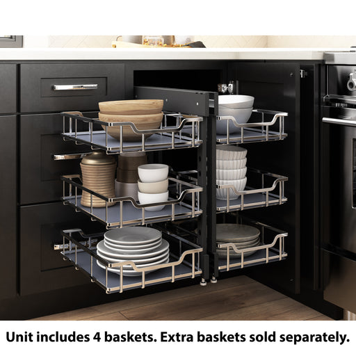 Hardware Resources 15" Polished Chrome STORAGE WITH STYLE® Full-Height Blind Corner Organizer