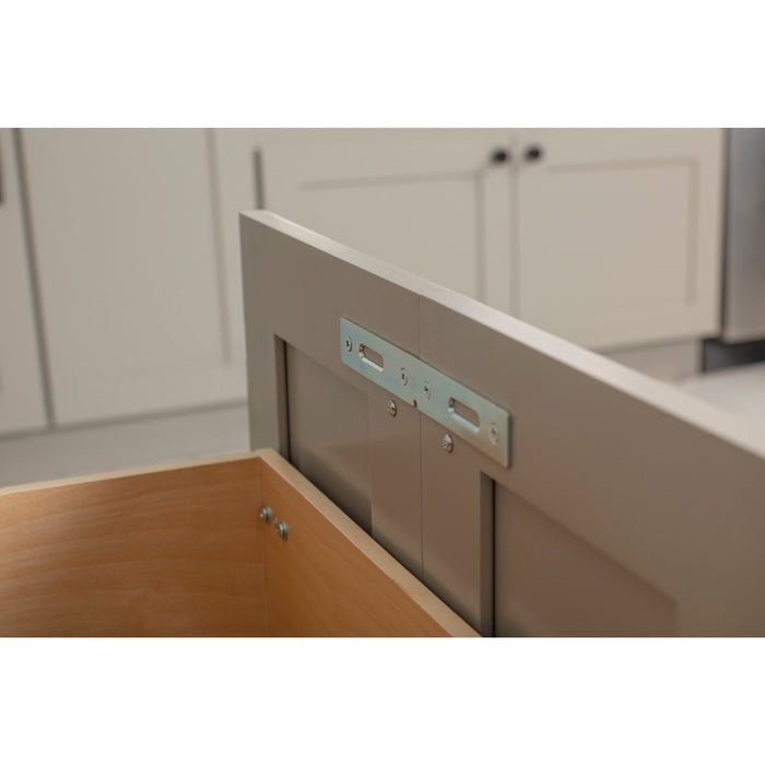 Hardware Resources Pallet of 12 Double 35 Quart Wood Bottom-Mount Soft-close Trashcan Rollout for Door Mounting, Includes Two Grey Cans and Door Joining Bracket