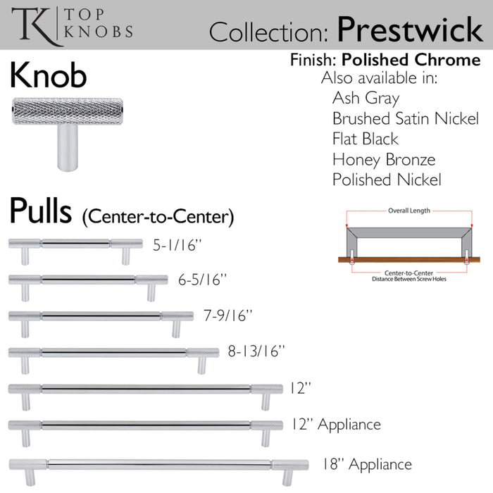 Top Knobs Prestwick 2" Length Bar Knob