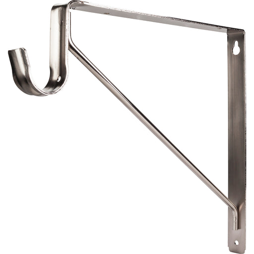 Hardware Resources Satin Nickel Shelf Bracket with Rod Support for 1-5/16" Round Closet Rods