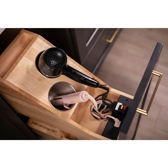 Hardware Resources 8" "No Wiggle" Powered Vanity Pullout for 12" Standard Full Height Base Cabinet